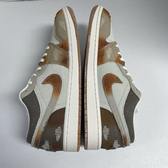 Air Jordan 1 Low Sail Light Bone IM6664 991 Size 10.5 Distressed Brown Orange main image 7